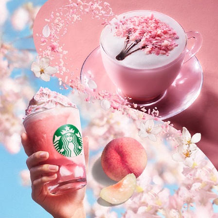 [新商品情報] 桜 咲くよ 白桃 フラペチーノ® / 桜 咲くよ ラテ