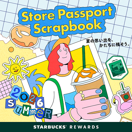 ストアパスポートのスタンプやメダルとともに、オリジナルのスクラップブック画像を作成できます。今年の夏の思い出をかたちに残しませんか。8.31まで。